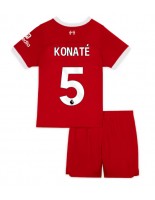 Liverpool Ibrahima Konate #5 Domácí dres pro děti 2023-24 Krátký Rukáv (+ trenýrky)